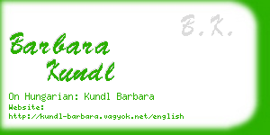 barbara kundl business card